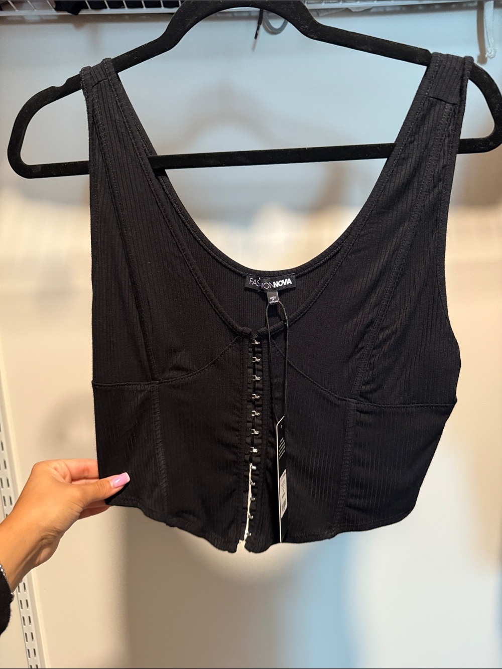 Fashion Nova Black Corset style tank